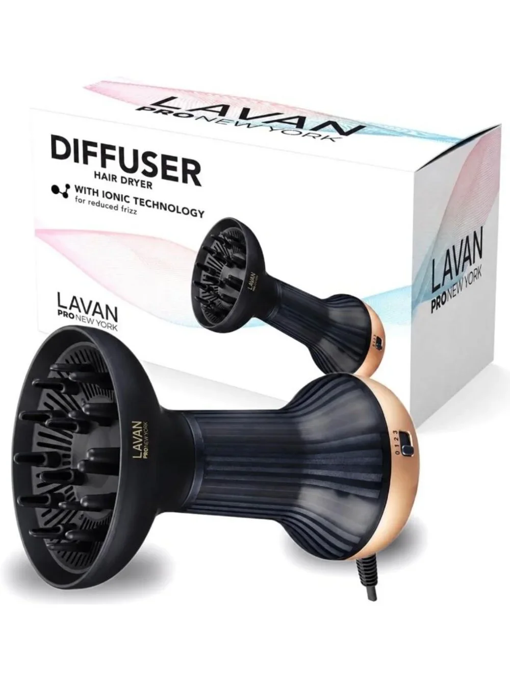 Ionic Hair Dryer for Curly & Wavy Hair – Fast Drying, Sleek Gold Design